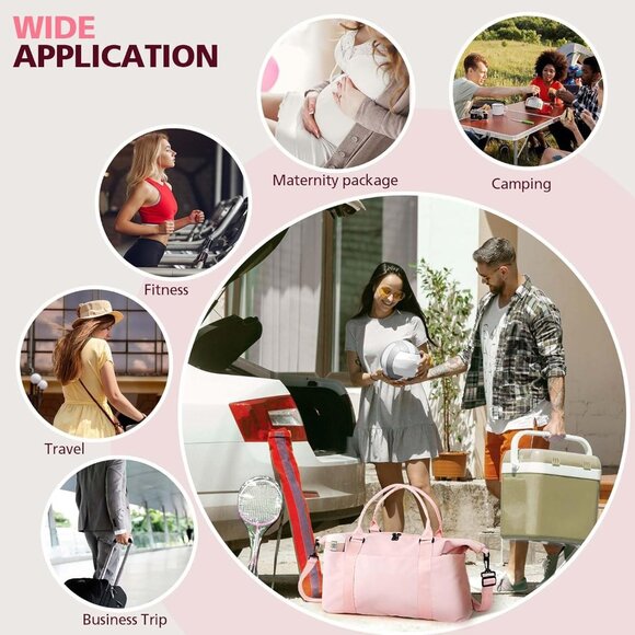 Travel Duffle Bag, Waterproof Weekender Carry On Tote Bags for Women, Sport Gym - Picture 7 of 7